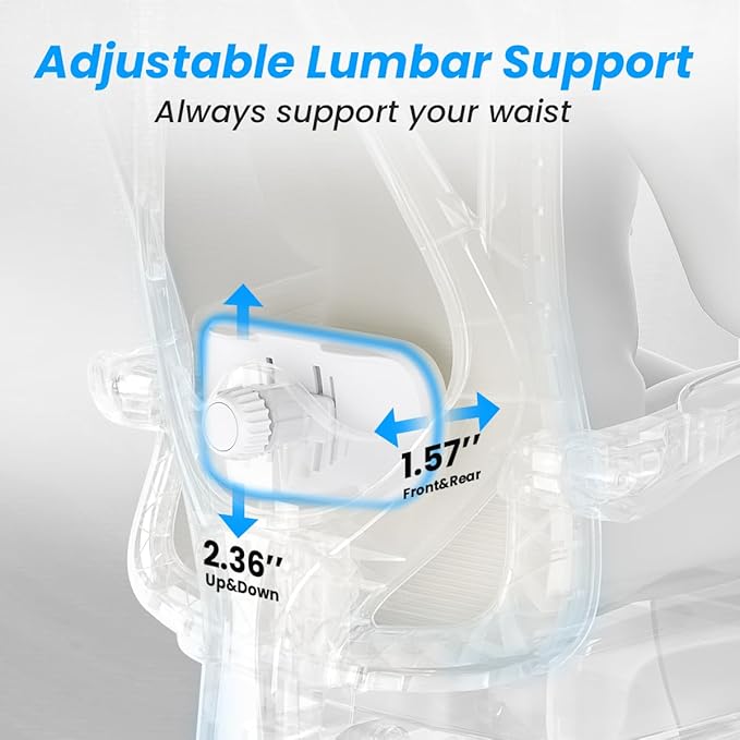Ergonomic Office Chair with Footrest 135° Reclining High Back Mesh Desk Chair with Adjustable Lumbar Support &amp Headrest for Home Office Gaming and Nap 400 lbs Capacity (Beige Model D)