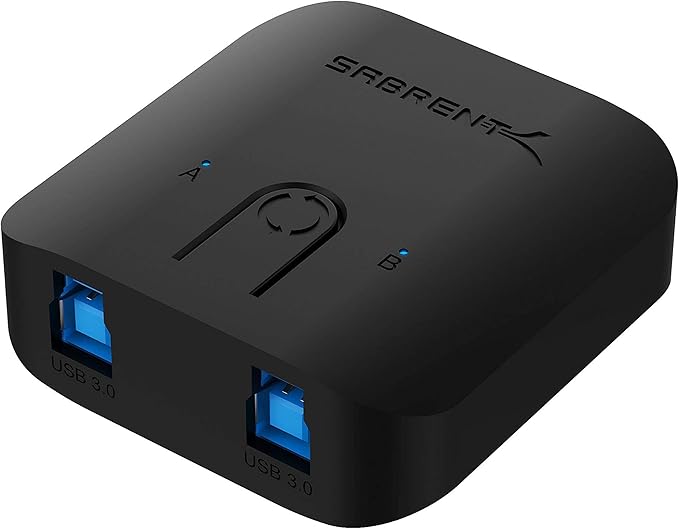 SABRENT USB 3.0 Sharing Switch and Hub for Multiple Computers and Peripherals with 3-Port Aluminum Mini USB 3.0 Hub and 6-Pack 3ft Micro USB Cables