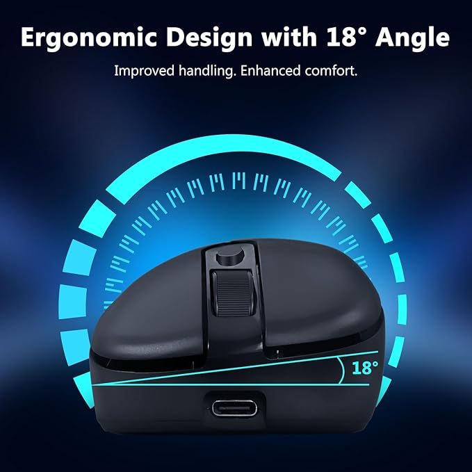 Redragon Wireless Gaming Mouse 58g Lightweight 12000 DPI Tri-Mode 2.4G/Bluetooth/USB-C PAW3311 Sensor 75Hr Battery Mice with 6 Programmable Buttons for PC/Mac (Black)