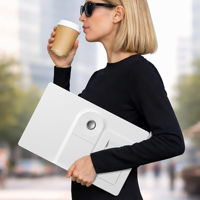 SOTSU SleekView 15.6 Gen 2 Portable Monitor | FHD 1920x1080 | 100% sRGB | 60Hz | 6W | HDMI | USB-C | Magnetic Stand | 70-Degree Tilt Range | Tempered Glass Cover | Phone | Sleek Minimalist Design