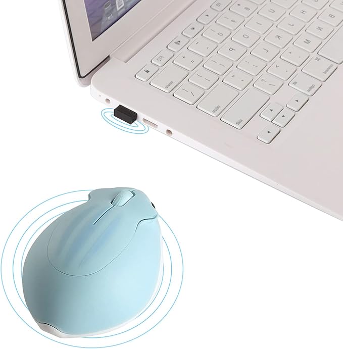 3C Light 2.4GHz Wireless Mouse Cute Animal Hamster Wireless Mouse Portable Mini Optical Mice Cartoon Computer Mouse 3 Buttons for Laptop Desktop PC Computer (Blue)