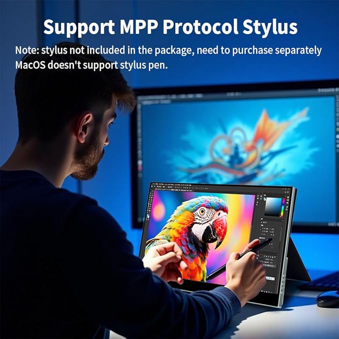 Portable Monitor IPS Small HDMI Display Dual USB-C Low Power External Screen for Laptop PC Mac Switch Rasp Pi Xbox (17.3 IPS 4K 120Hz)