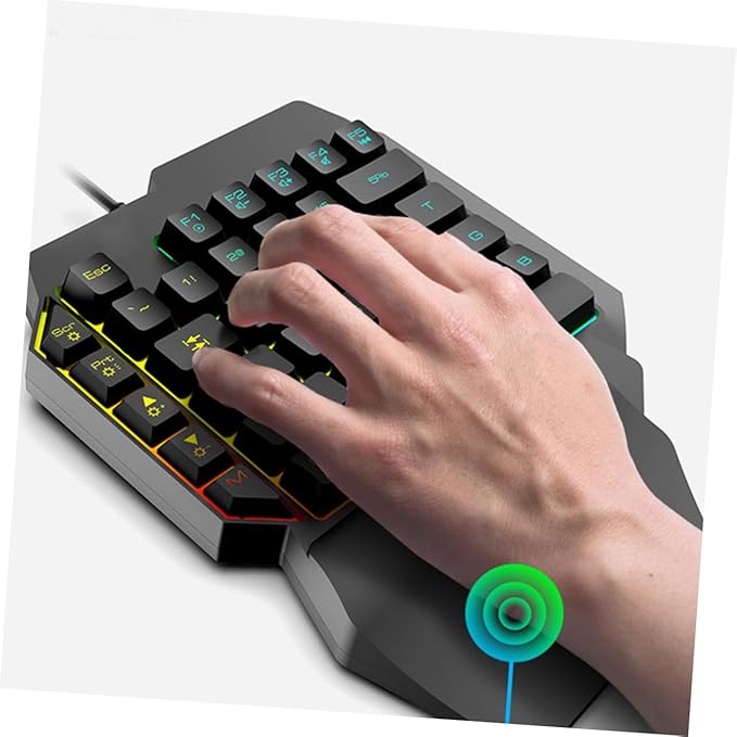 Gadpiparty 1pc Left-Handed Single-Hand Mechanical Gaming Backlight Function Compact and Portable Design for and Gaming Ergonomic for Mobile Use