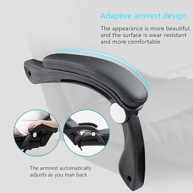 Office Chair Desk Chair Computer Chair Gaming Chair Black Ergonomic Office Chair High Back Executive Chair Computer Desk Chair Office Chair with Foot Rest Big Tall Adjustable Height Rolling Swivel Ch