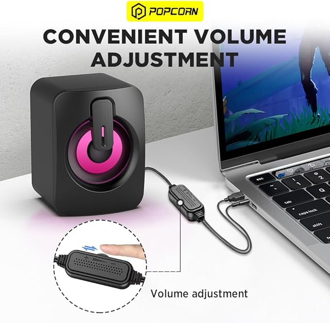 Computer Speakers Bluetooth Soundbar HiFi Stereo 3.5mm Auxiliary Input Connection USB Powered Speakers for Desktop Monitor PC Laptop Tablet