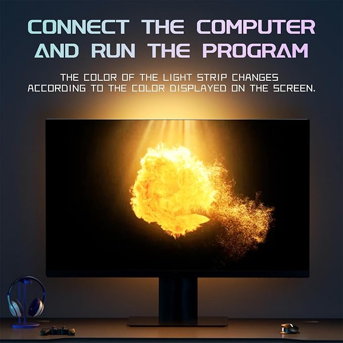Monitor Backlight Immersion Display Backlight and Screen Color Synchronization Suitable for Esports PC Players Enhancing The Viewing Atmosphere