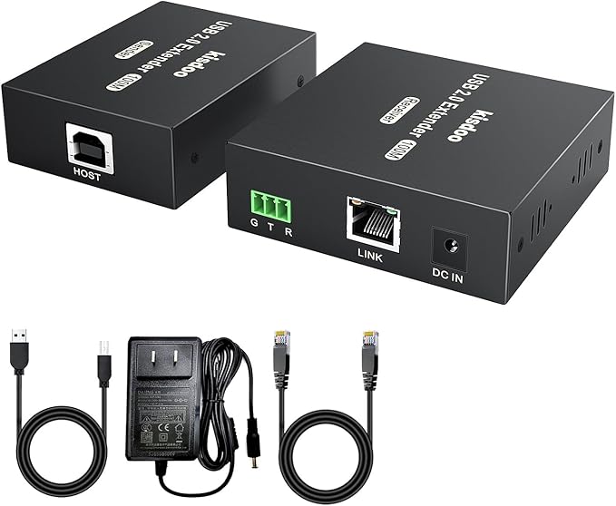 USB Extender Over Ethernet 200ft USB2.0 HUB 6ports RJ45 Cat5e/6 up to 480Mbps Plug &amp Play for USB Camera、touchscreens、Scanner Storage Hard Drive PC WindowsMacOSAndroid