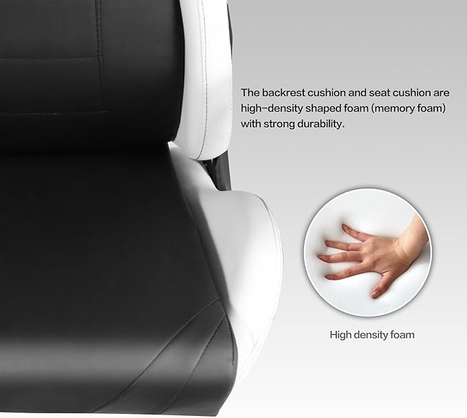 Modern-Depo Ergonomic Gaming Chairs for Adults with High-Density Memory Foam | Swivel Comfortable Office Chair Big and Tall Video Game Chair High Back Computer Chair for Home Office Black White