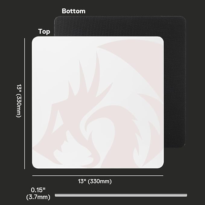 Redragon PG1M Glass Mouse Pad - Ultra-Smooth Precision Surface with Non-Slip Base Easy to Clean Hard Mousepad for Gaming - 13 x 13 x 0.15 inches White