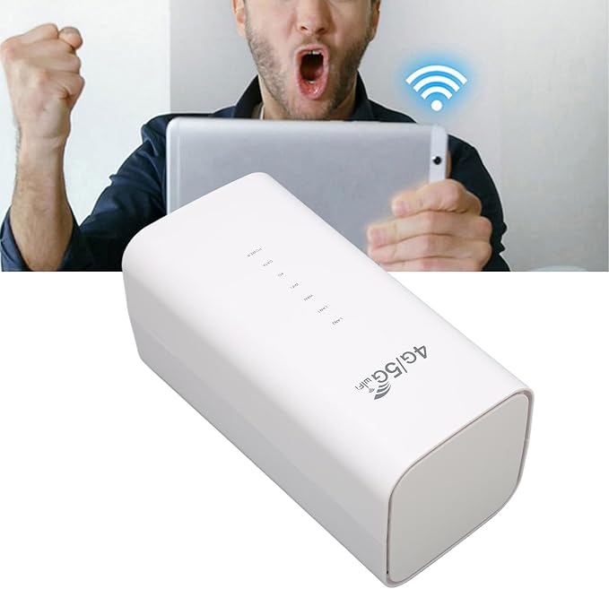 Unlocked 4G LTE Modem Router with SIM Card Slot 4 Antenna &amp Up to 32 Users for Travel Road Trips &amp Camping (US Plug)