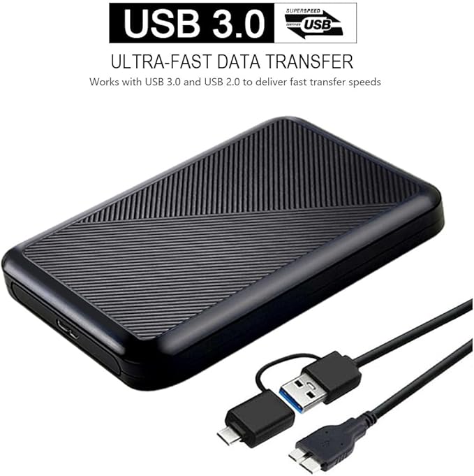 Ultra Slim Portable External Hard Drive USB 3.0 HDD Storage for PC Mac Laptop PS4 Xbox one (320GB)