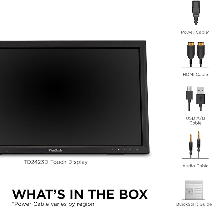 ViewSonic TD2423D 24 Inch 1080p 10-Point Multi IR Touch Screen Monitor with Eye Care HDMI VGA USB Hub and DisplayPort