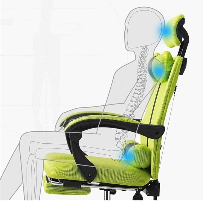 Office Chair Recliner Computer Chair Office Desk Chair Ergonomic Mesh Chair Lift Swivel Chair Work Game Chair Gaming Chair Chair (Color : Green) Needed