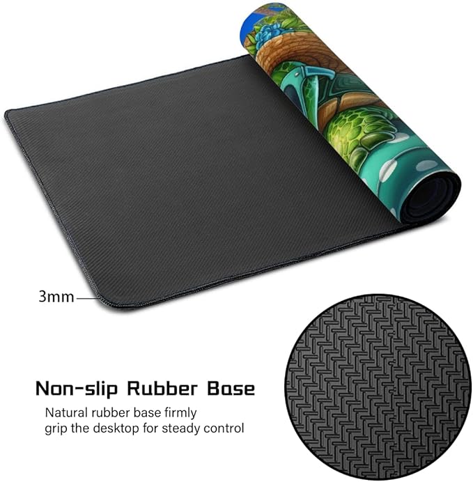 Beach Turtle Large Mouse Pad Gaming Mousepad Desk Mat for Desktop Computer Keyboard Waterproof Mouse Mat Desk Pad with Non-Slip Base for Game School Office Home 35.4 x 15.7