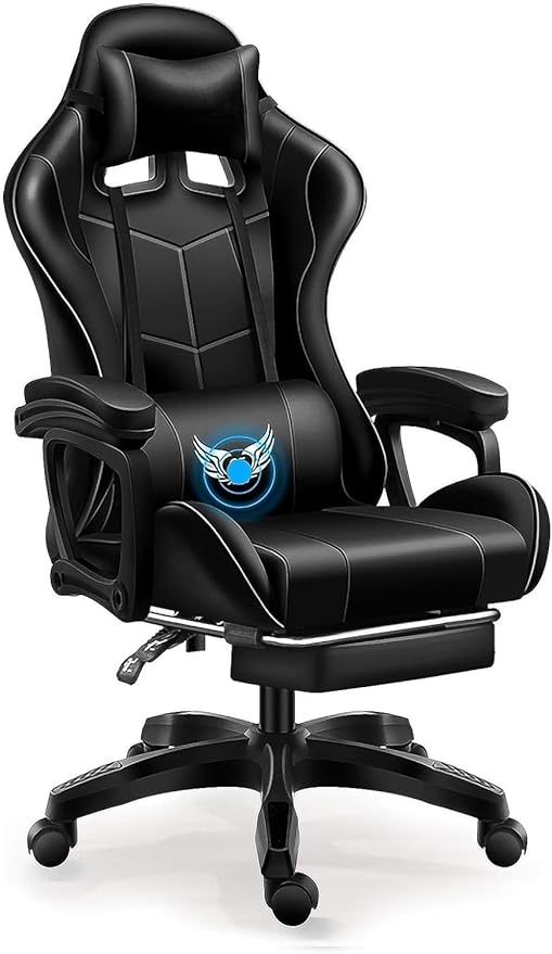 Chair Ergonomic Gaming Chair with Headrest and Breathable Skin-Friendly Mesh with Footrest Ergonomic Design PC Gaming Chair Desk Chair Executive (Color : Light Green Size : Dolphin Waves)
