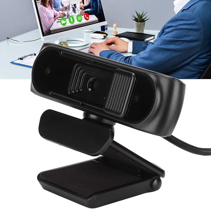 HD 1080P Webcam with Autofocus and Mic Plug and Play Computer Camera for Online Learning Teaching Meeting Black