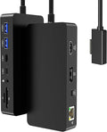 Surface Docking Station 12-in-1 Triple Display 4K@60Hz Dock with HDMI DP USB-C 4-Screen Support 4 USB Ports SD/TF Audio for Surface Pro 11/10/9/8/7 Surface Laptop Book Go