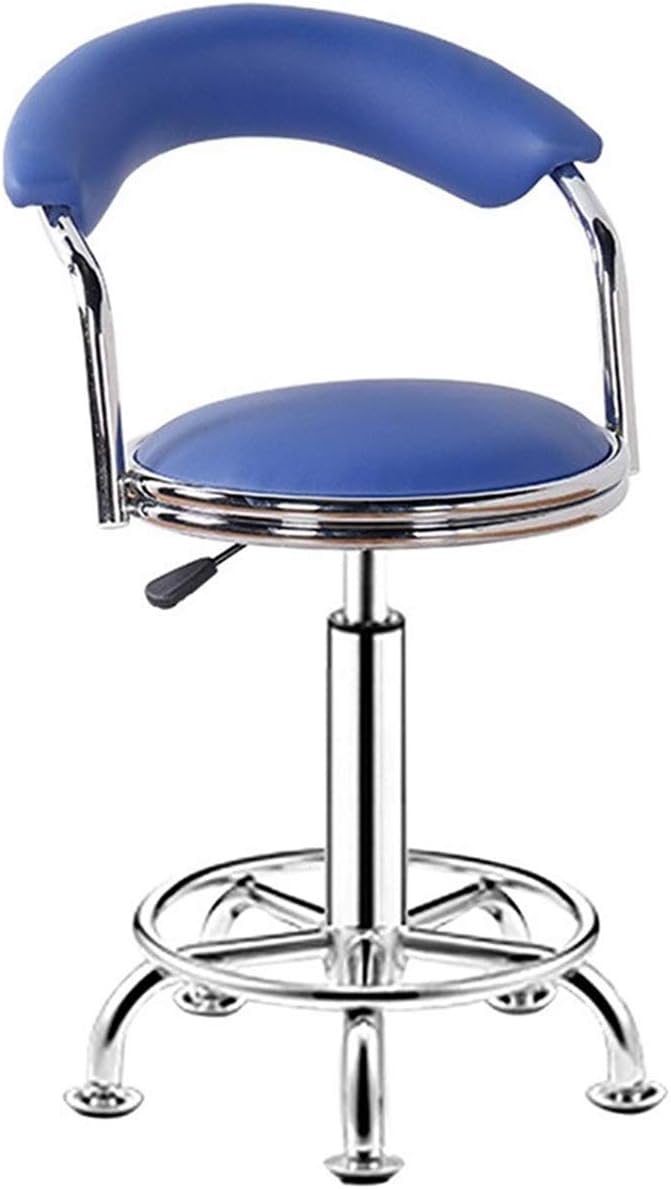 Mlaea Comfortable Simple Reception Chairs Computer Racing Gaming Chair with Height Adjustable Classroom Dormitory Hotel Chair 42 * 44-56CM(Color:Blue)
