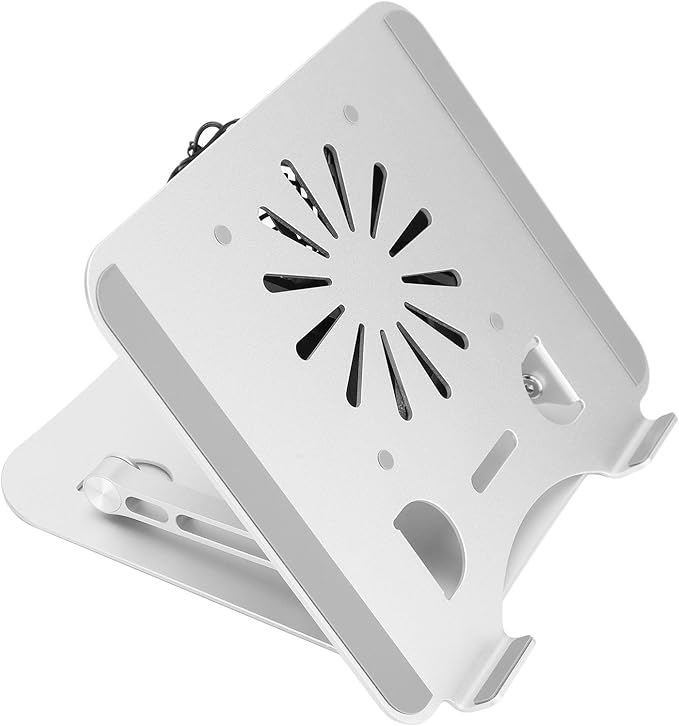 Laptop Cooler Stand 17in Aluminum Alloy Elevatable Foldable Portable with USB Base Fan for Laptops Tablets to Reduce Overheating
