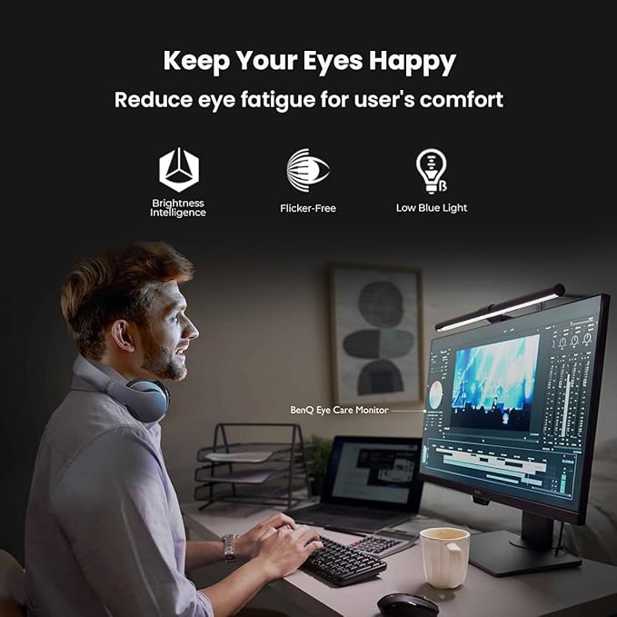 BenQ GW2480 Computer Monitor 24 FHD 1920x1080p | IPS | Eye-Care Tech | Low Blue Light | Anti-Glare | Adaptive Brightness | Tilt Screen | Built-in Speakers | DisplayPort | HDMI | VGABlack