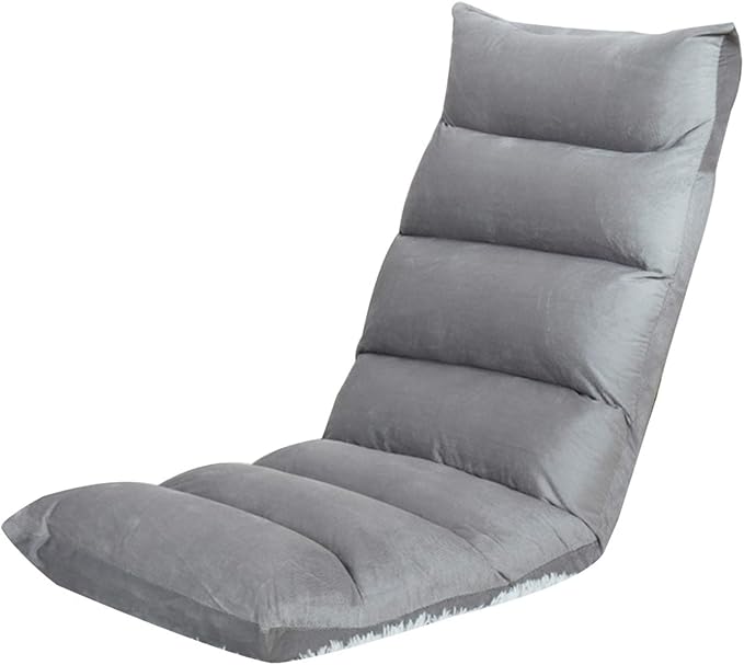 BTZHY Floor Chair Floor Chair Lounge Floor Chair with backrest 5 Gears Adjustable Leisure Meditation Chair Removable and Washable Ergonomic Leisure Chair (Color : Gray)