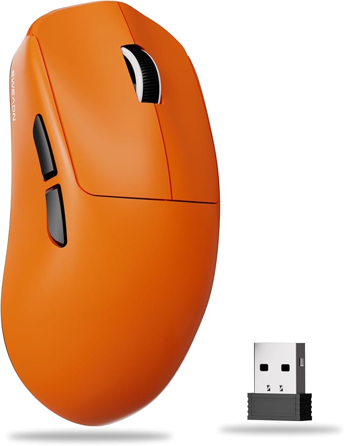 X23Pro Wireless Gaming Mouse 2.4G/BT5.0/USB-C Esports Gaming Mouse 800mAh Rechargeable Lightweight Mouse Gaming 12000 DPI Wireless Mouse with 6 Programmable ButtonsFor Laptop/PC/Mac Orange