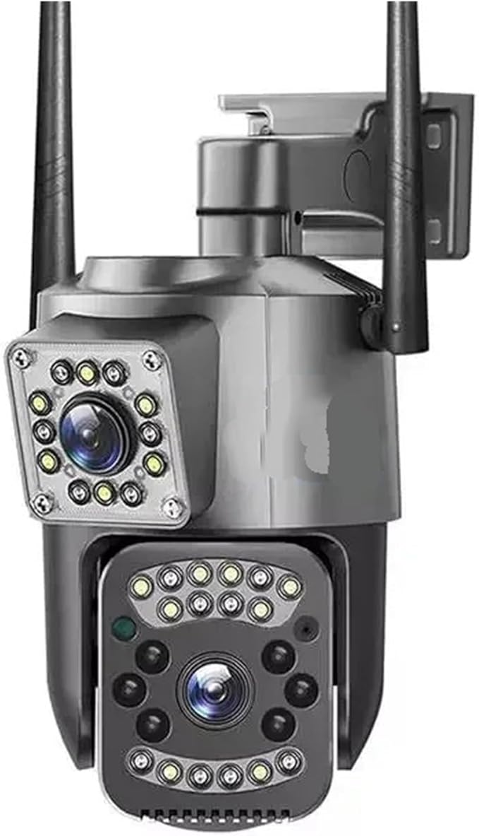 8MP 4K WiFi IP Camera Dual Lens PTZ 4G SIM Card Outdoor Webcam Alarm 10X Zoom Smart Home CCTV Security Protection Monitor Cam(AU PlugWiFi Camera No Card)