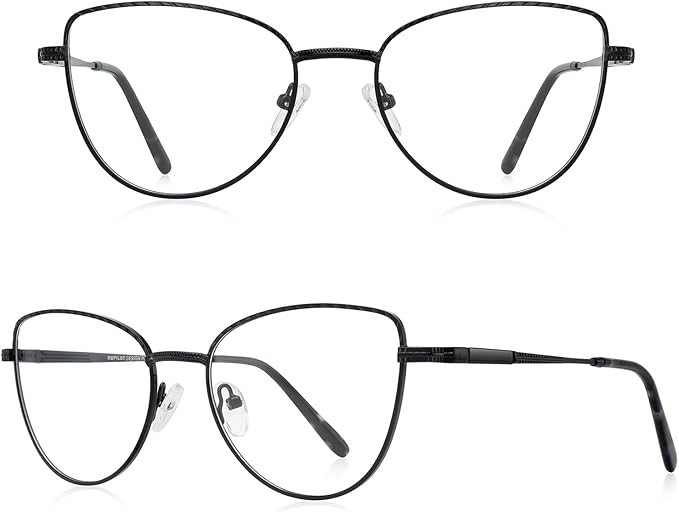 RB. Pilot Retro Cateye Reading Glasses for Women Blue Light Blocking Computer Glasses Spring Hinge Readers