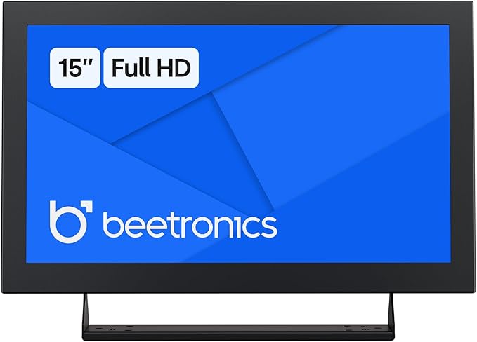 Beetronics 15-Inch Full HD IPS Monitor - Professional Industrial-Grade Display | HDMI VGA BNC RCA Inputs | Durable Metal Housing Matte Screen 24/7 Continuous Operation Wide Viewing Angle 15HD7M
