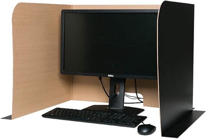 Flipside Products 62.5 x 22.5 Black Desktop Privacy Screen Large Dividers For Laptops And Computers Reduce Distractions Test Divider Pack of 24