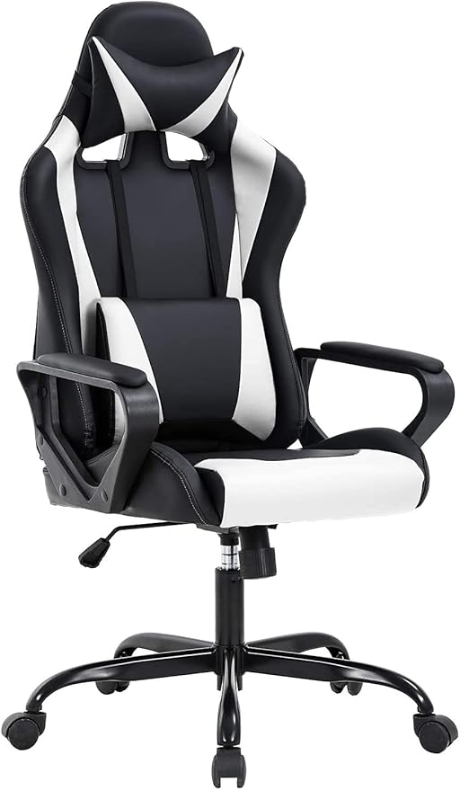 Comfortable Gaming Chairs for Adults Cheap Gamer Chair Swivel Game Chair for Boys Leather Computer Chair with Headrest and Lumbar Support PC Chair Racing Chair
