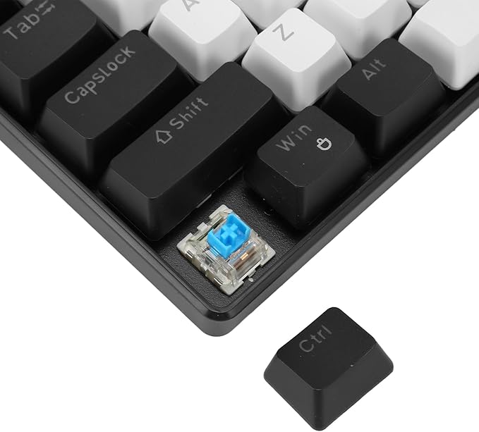 Yoidesu LED Backlit Mechanical Gaming Keyboard 68 Key RGB Mechanical Keyboard with 5.7ft Detachable Cable for OS X Linux System (Black and White)