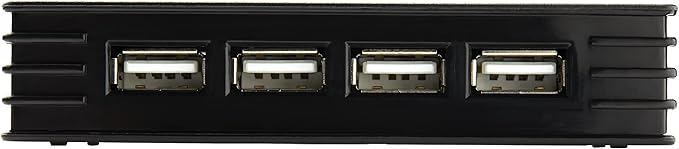 StarTech.com 4 Port Compact Black USB 2.0 Hub - Bus-powered or with Included Power Adapter - Portable Mac/PC laptop hub TAA (ST4202USB)