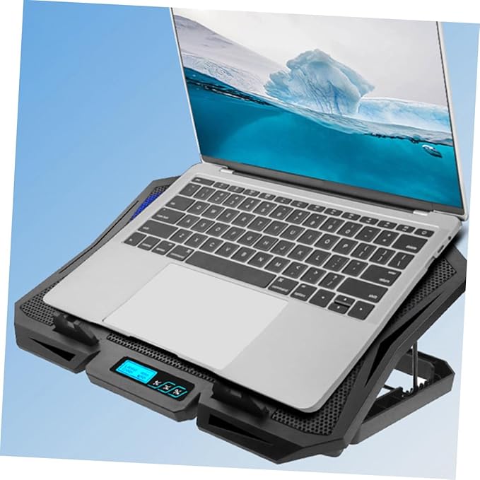 Laptop Cooling Pad 15.6-inch with 6 Quiet Fans Adjustable Speed Blue LED Laptop Cooler Stand for Gaming and Office Use