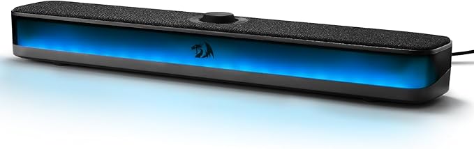 Redragon GS515 RGB Desktop Soundbar 2.0 Channel Stereo Computer Speakers for Desktop with BT 5.3 USB-C/USB Powered Black