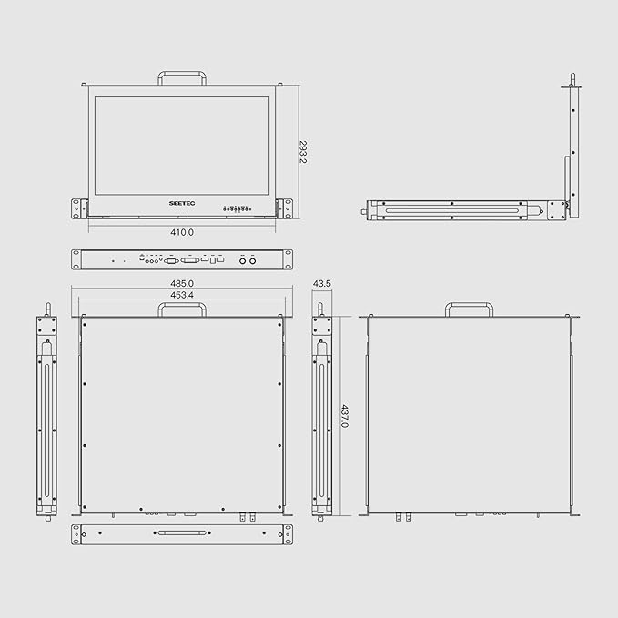 SEETEC 17.3 Inch SDI Rack Mount Monitor SC173-HSD-56 1RU Pull Out Production Monitor Full HD 1920x1080 3G-SDI HDMI