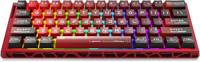 Redragon K753 HE Rapid Trigger Gaming Keyboard 60% 61 Keys Wired Mechanical Keyboard w/Hype-Red Hollowed-Out Aluminum Base Next-Gen UltraMag 100% POM Silky Rappid Trigger Magnetic Switch