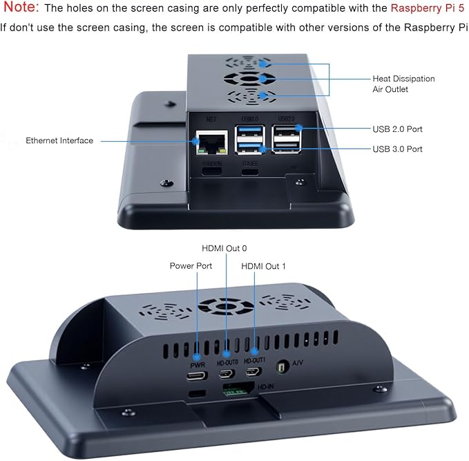 7 Inch Touchscreen IPS DSI Display Compatible with Raspberry Pi 5 800x480 Capacitive Screen MIPI DSI Driver-Free Interface