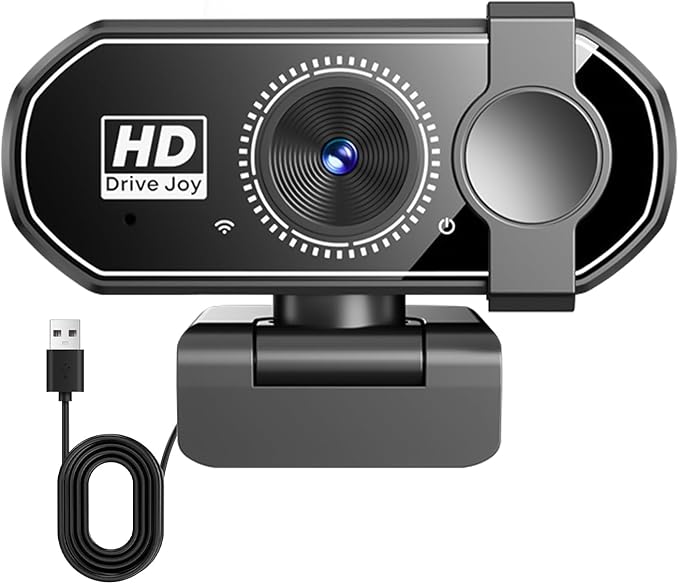 1080P Web Cam with Microphone Streaming Webcam with Privacy Cover 120° View Plug &amp Play Computer Camera for Windows/MacOS/Linux for Video Conferencing/Gaming/Conferences
