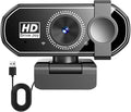 1080P Web Cam with Microphone Streaming Webcam with Privacy Cover 120° View Plug &amp Play Computer Camera for Windows/MacOS/Linux for Video Conferencing/Gaming/Conferences