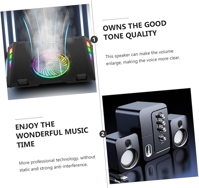 ARTIBETTER USB Computer Speakers Desktop Loudspeaker Box with 3D Surround Sound and Deep Bass Portable Music Speaker for Laptop and Home Office Black