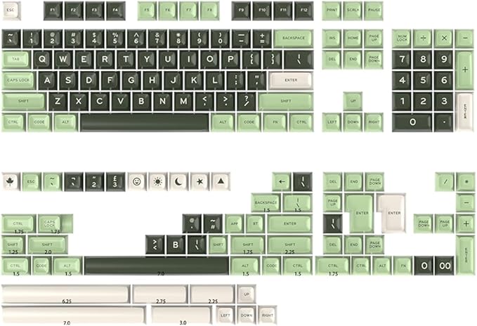 Guffercty kred SA Profile PBT Keycaps173 Set Double Shot Durable Keycaps for Custom Mechanical Keyboard Mod Fit 60% 100% Layout for Gamers Typists (Salon Style)