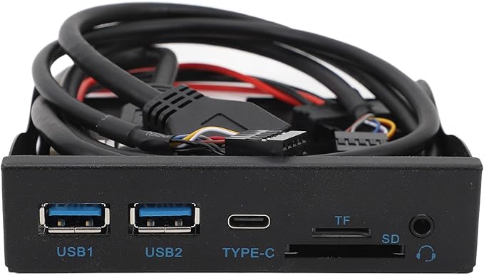 3.5 Inch Front Panel USB C Hub TF Internal Card Reader5Gbps USB 3.2 Gen 119PIN Type C Plug and Play Floppy Drive Panel for 7 8 10 11 2003 for Linux