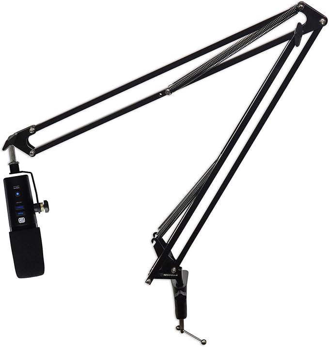 Audiosavings Bundle: Presonus Revelator Dynamic USB-C Microphone for Recording/Streaming/Podcasting Bundle with Rockville DMS40 40 Microphone Boom Arm Studio Podcast USB Mic Stand+Clamp (2 Items)