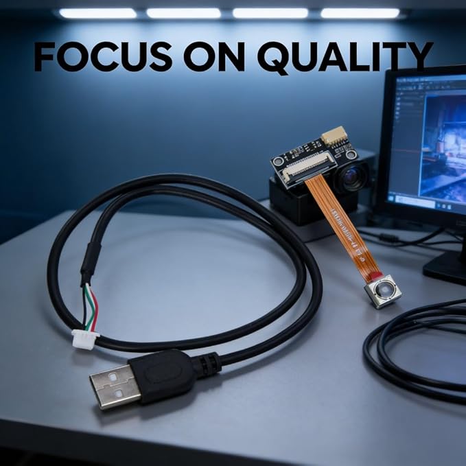 USB Camera Module 5MP Auto Focus 76° Wide Angle USB 2.0 Interface Compatible with Multiple Systems - High Definition OV5693 Sensor Plug and Play Security Monitoring