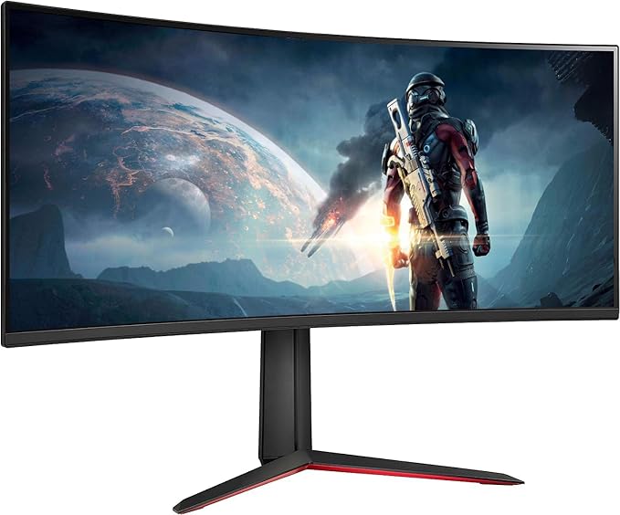 LG 34GP63A-B Ultragear 34 Curved QHD 3440 x 1440 HDR 10 160Hz Gaming Monitor Black - DisplayPort and HDMI AMD FreeSync Premium Tilt/Height Adjustable Stand WEPGPY