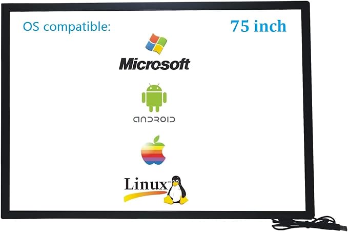 75 Inch Interactive 10 Points Infrared IR Touch Screen Overlay Frame Free Driver