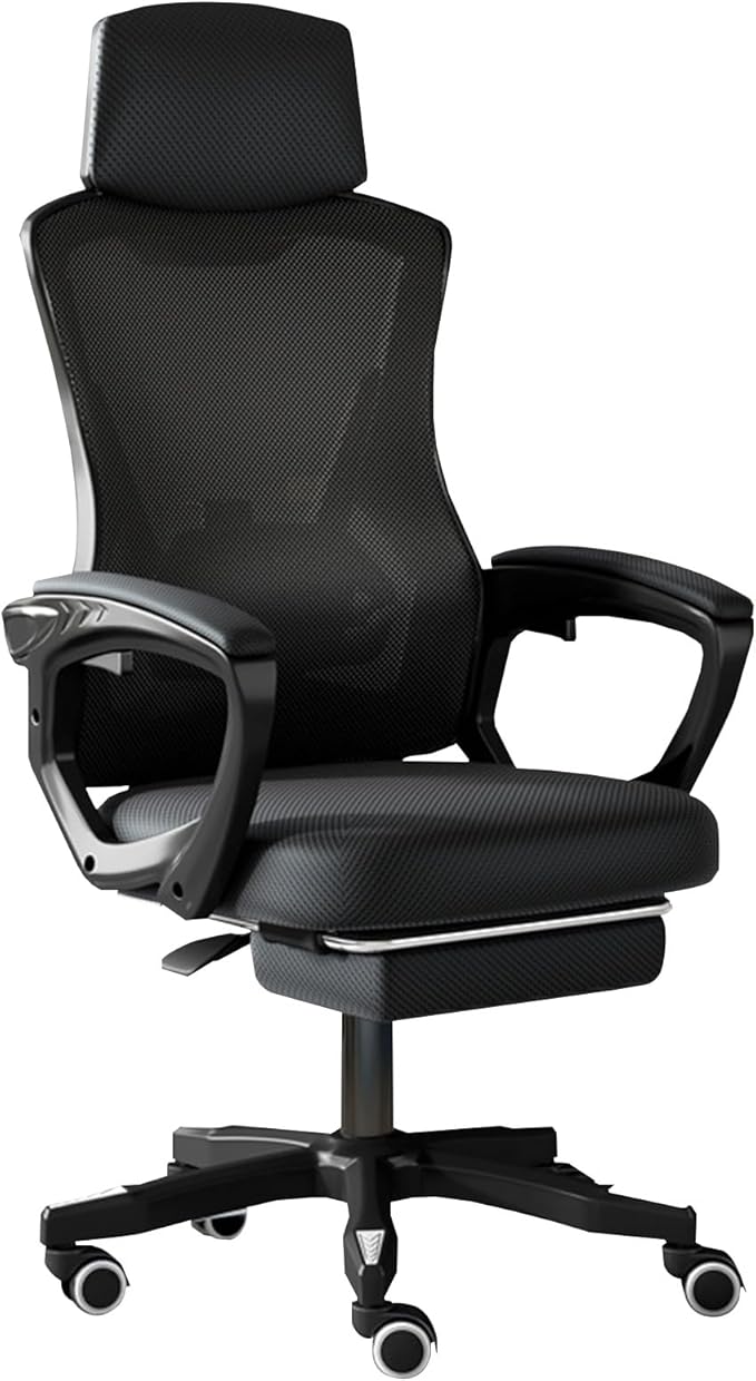 Ergonomic Gaming Chair Comfortable and Breathable Office Chair Height Adjustable Computer Chair with Footstool Xiaoyao Function(BlackBlack_Without)