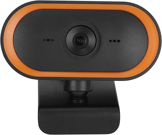 Computer Camera USB Web Camera High Resolution 2K Webcam for Live Video Conferencing (Orange)