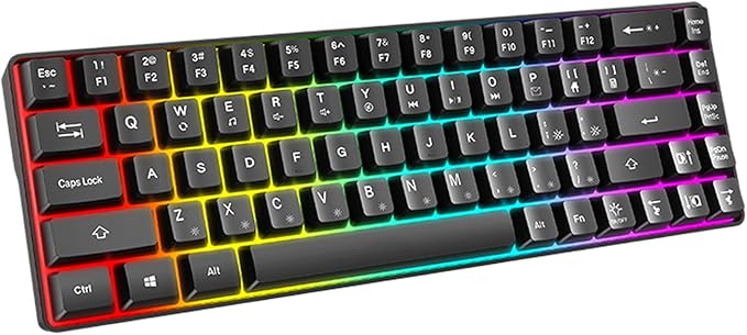 60% Mechanical Gaming Keyboard with Full Key Rollover Wire Keyboard for High Intensity Gaming Quiet Mechanical Keyboard